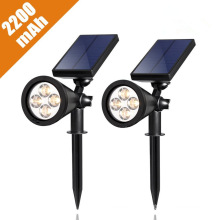 Solar Wall Lights / in-Ground Lights, 180° Angle Adjustable and Waterproof 4 LED Solar Outdoor Lighting, Spotlights, Security Lighting, Path Lights